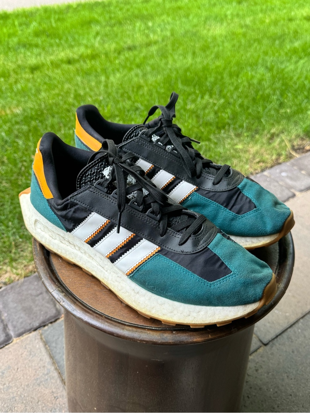 adidas Teal & Black  Retro Runner Sneakers